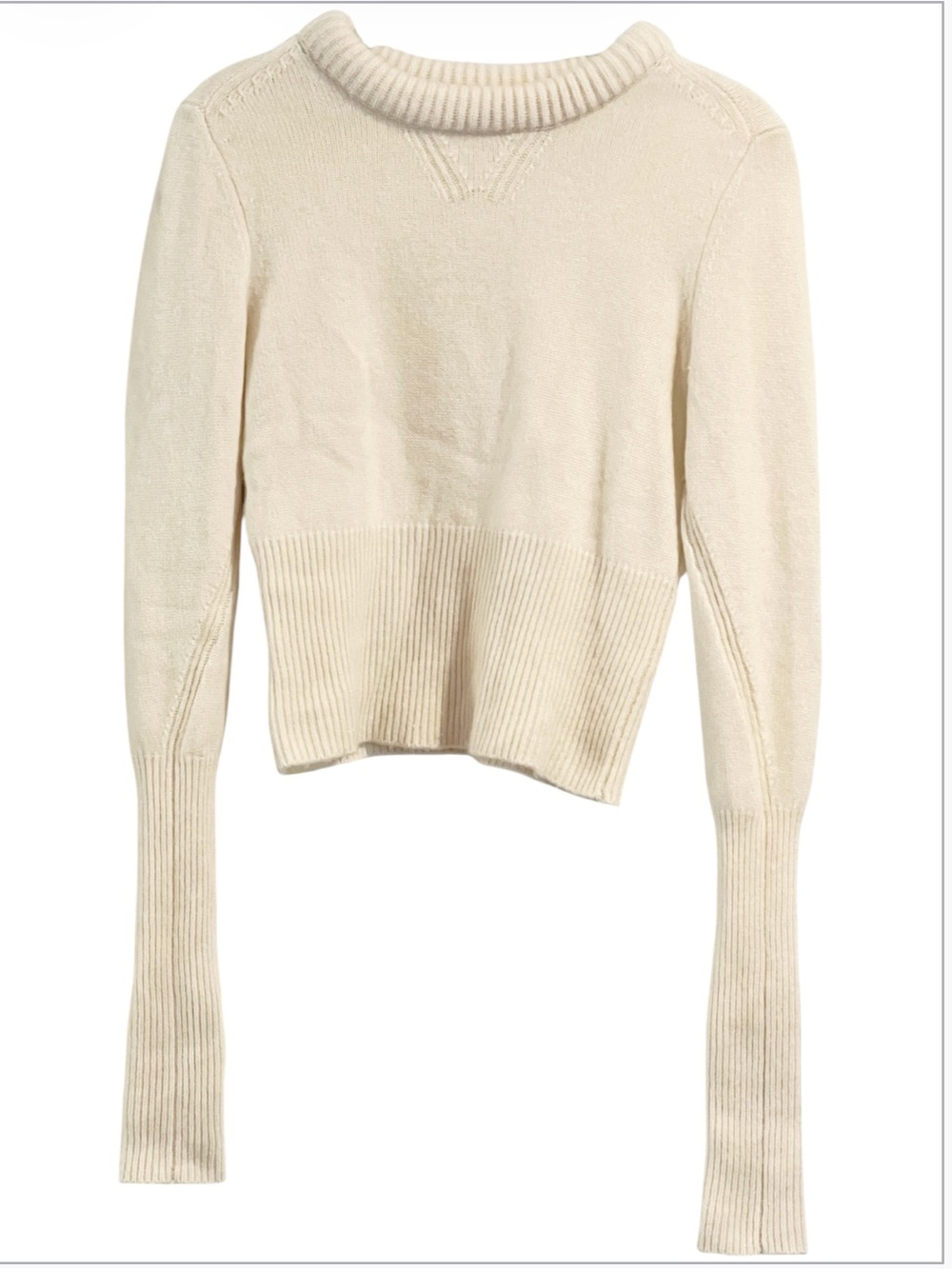 Rag & Bone Pierce Slim Ivory Cashmere Sweater Size S - Picture 2 of 8